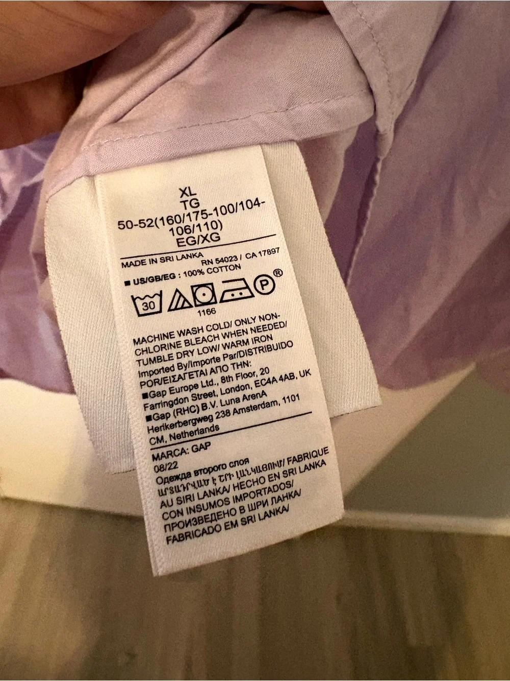 GAP Soft Lavender Button-Down Shirt oversized